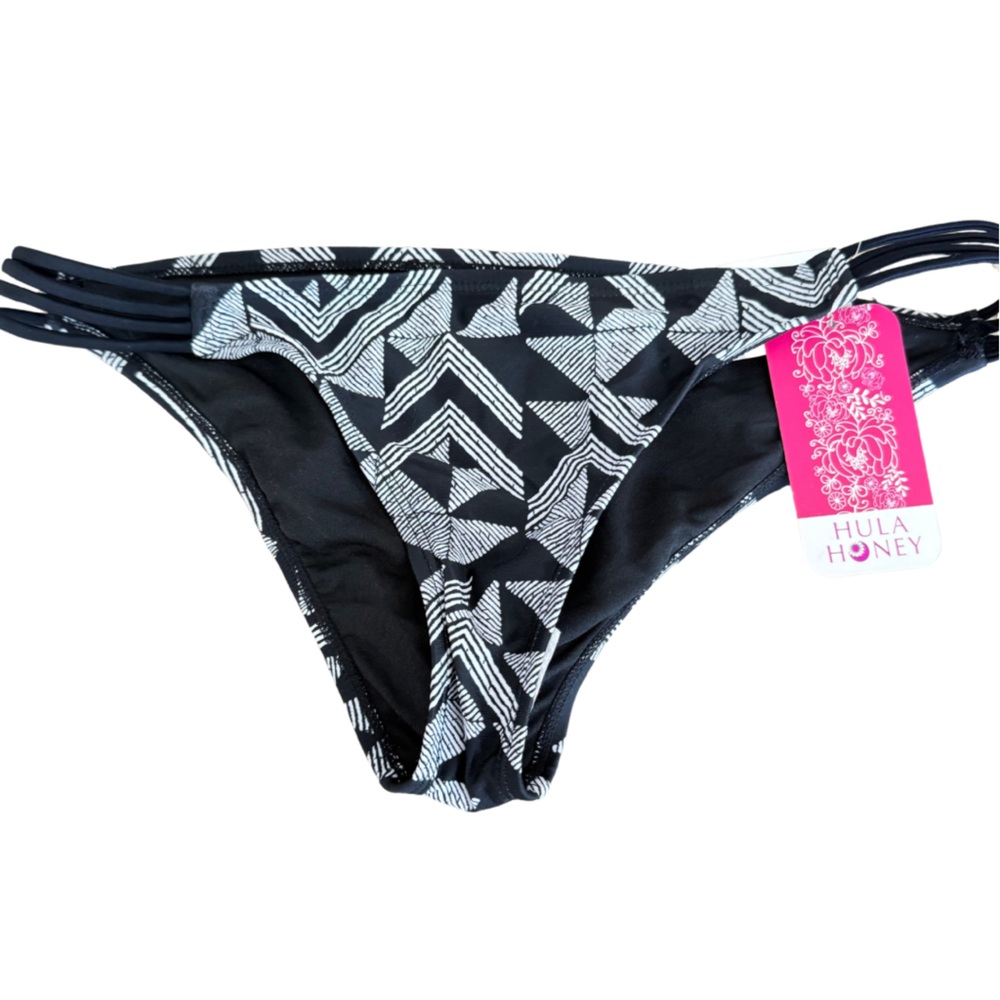 HULA HONEY Geometric Pattern Swim Bottom Size Large NWT